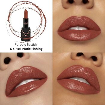 puroBIO Rouge à lèvres semi-mat 105 - Pesca Nude - pack 5