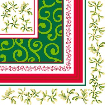 Serviette Melissa en rouge-vert de Linclass® Airlaid 40 x 40 cm, 12 pièces 1