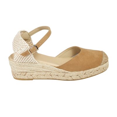 Natural Jute Wedge Espadrille with 3 Strings in SAND Color