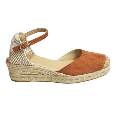 Natural Jute Wedge Espadrille with 3 Strings in CAMEL Color