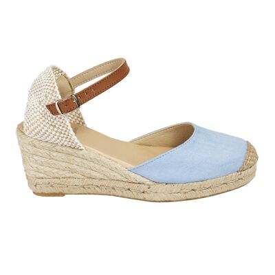 Natural Jute Wedge Espadrille with 5 Strings in AGUAMAR Color