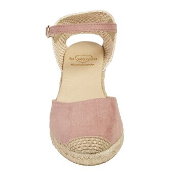 Espadrille compensée en jute naturel avec 5 cordes de couleur ANTIQUE 3