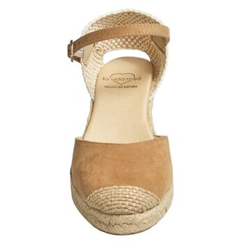 Espadrille compensée en jute naturel avec 5 cordes de couleur SABLE 2