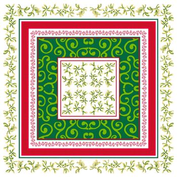 Nappe Melissa en rouge-vert en Linclass® Airlaid 80 x 80 cm, 1 pièce 3