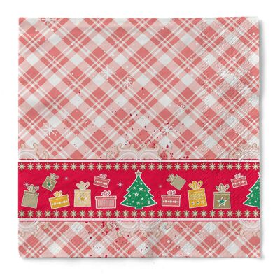 Serviette en tissu rouge Joy 33 x 33 cm, 20 pièces