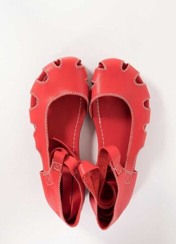 Sandales en cuir élégantes rouges pour l'été 2