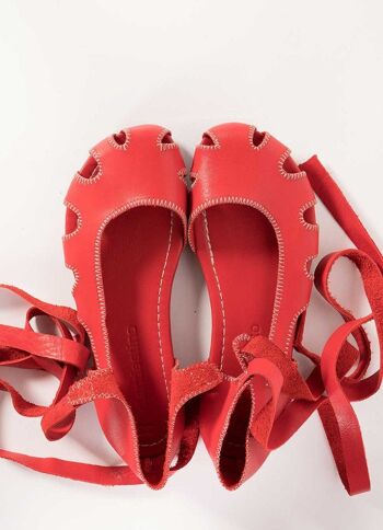 Sandales en cuir élégantes rouges pour l'été 3