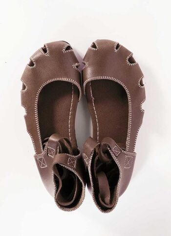 Sandales en cuir élégantes marron pour l'été 2