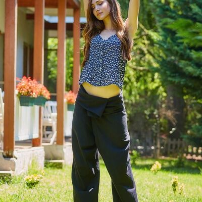 Summer Fisherman Pants for Women Black