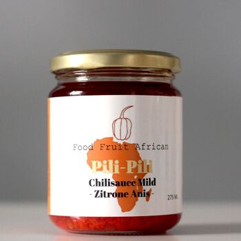 Sauce chili douce Pili-Pili. Citron et Anis. Végétalien 1