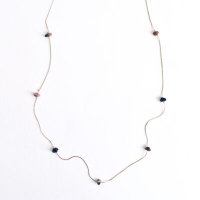 Funambule Collection - Long Necklace - 7 Tourmaline Stones