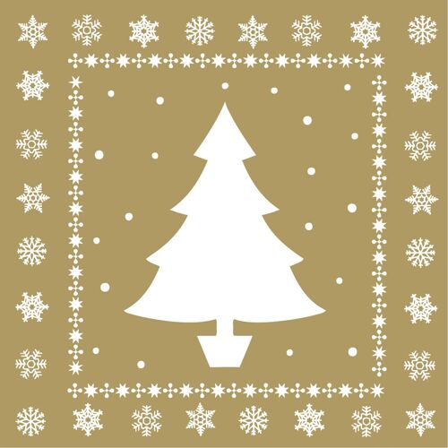 Serviette White Tree in Gold aus Linclass® Airlaid 40 x 40 cm, 12 Stück