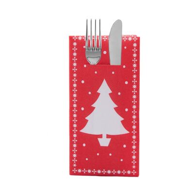 Cutlery napkin White Tree in red from Linclass® Airlaid 40 x 40 cm, 12 pieces