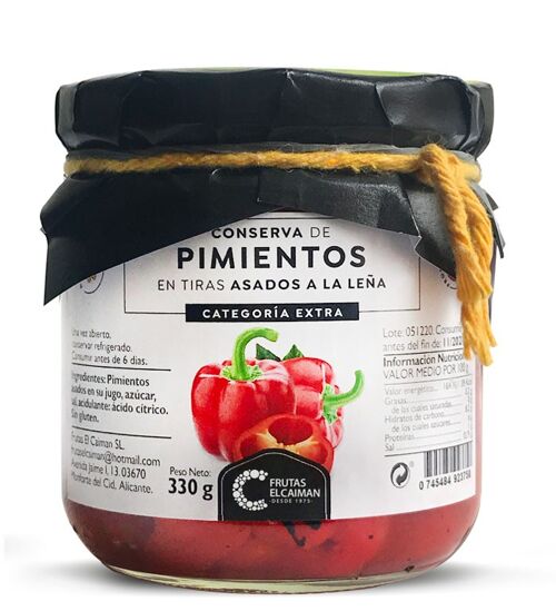 Pimientos asados horno leña