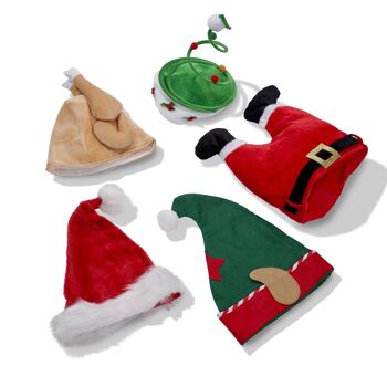 5 chapeaux de Noël, chapeaux de fête hilarants pour déguisements et fêtes de Noël 1