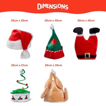 5 chapeaux de Noël, chapeaux de fête hilarants pour déguisements et fêtes de Noël 3