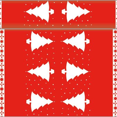 Table runner White Tree in red made of Linclass® Airlaid 40cm x 4.80m, 1 piece