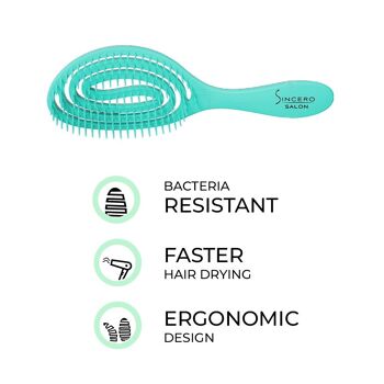 Brosse à cheveux Flexi PRO, Vert, SINCERO SALON 2