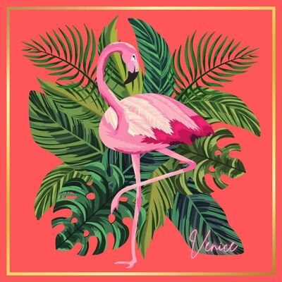 VENICE Seidentuch - Flamingo