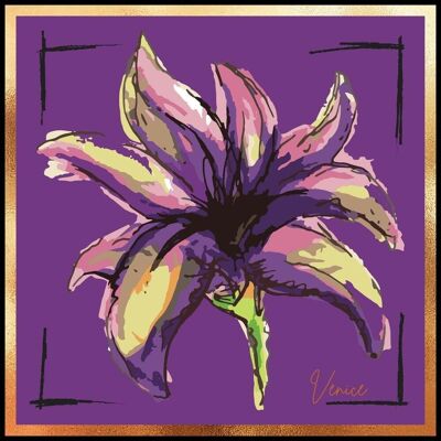 VENICE Seidentuch - Purple Flower