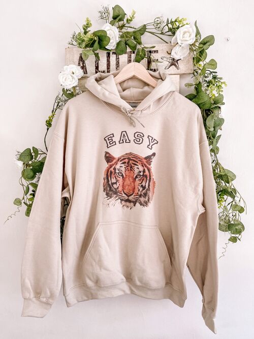 Easy Tiger Hooded Sweatshirt | Easy Tiger Hoodie - Cream