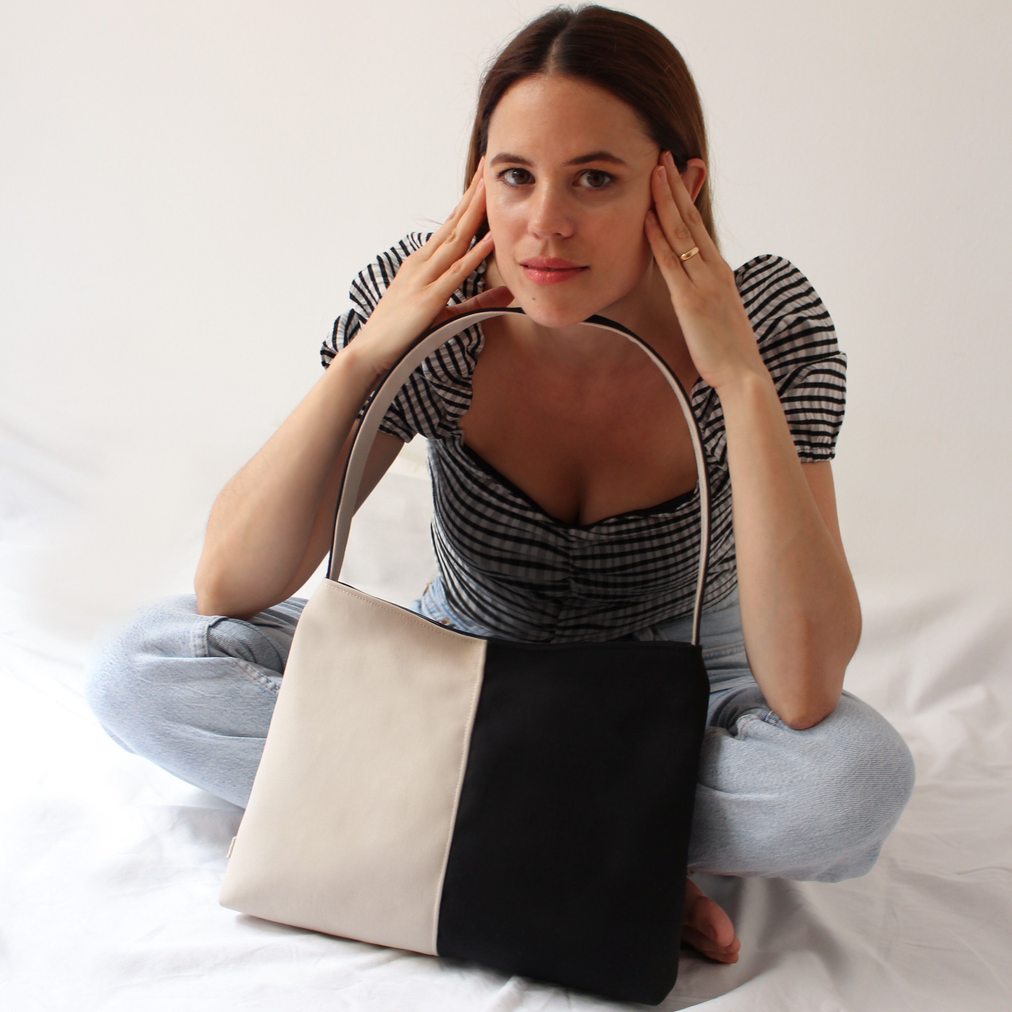 Hobo bicolor bag - Bianca