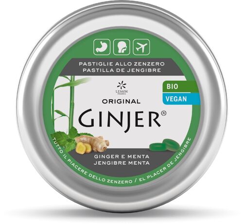 Pastillas ecológicas Ginjer-Menta Bio 40g