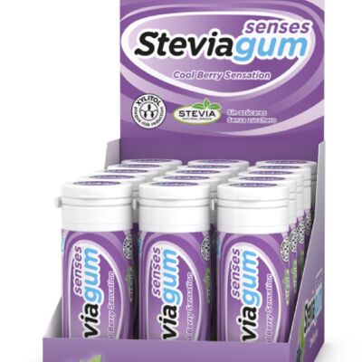 Steviagum Senses - Gomma da masticare alla menta e mirtillo rosso 15 u.