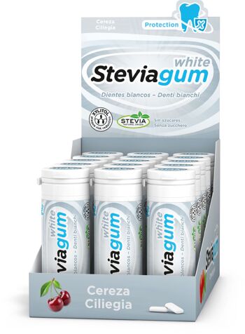Steviagum White - Chewing-gum Cerise Menthe 15 u. 1