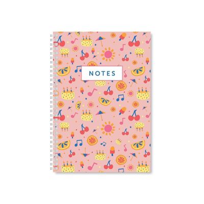 Summer A5 Wired Notebook pack of 6