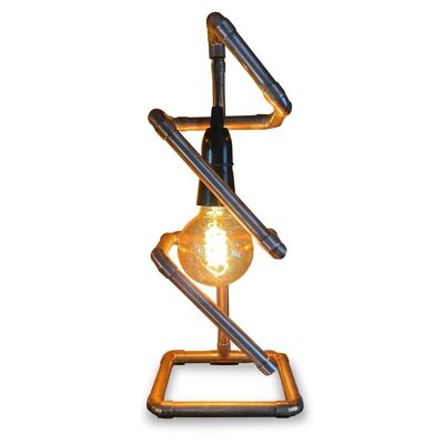 Handcrafted Industrial Reclaimed Copper Pipe Table Lamp