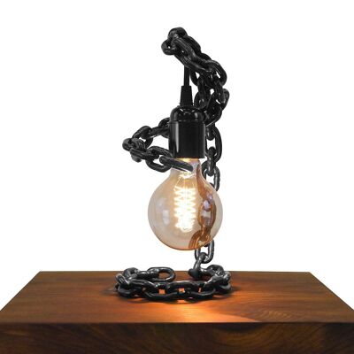 Handcrafted Steel Industrial Chain Lamp Black