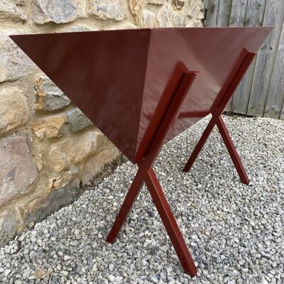 Elevated Metal Trough Planter Red