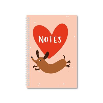 Sausage Dog A5 Wired Notebook pack of 6
