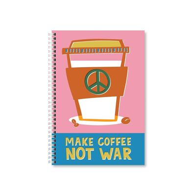 Coffee Not War A5 Wired Notebook pack of 6