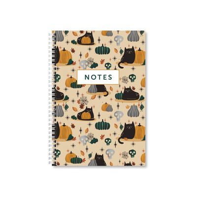 Halloween Cats A5 Wired Notebook pack of 6