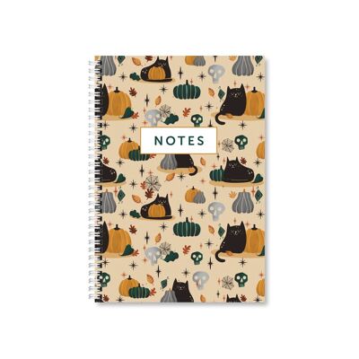Lot de 6 cahiers filaires Halloween chats A5