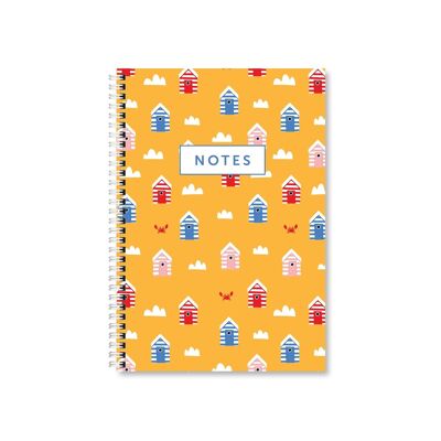 Beach Huts A5 Wired Notebook pack of 6