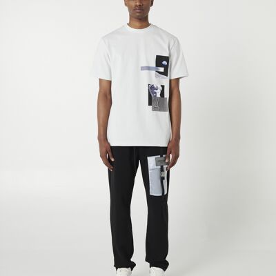 T-SHIRT CON STAMPA EARTH VIEW BIANCA