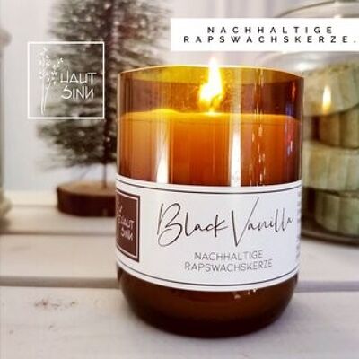 Black Vanilla rapeseed wax candle