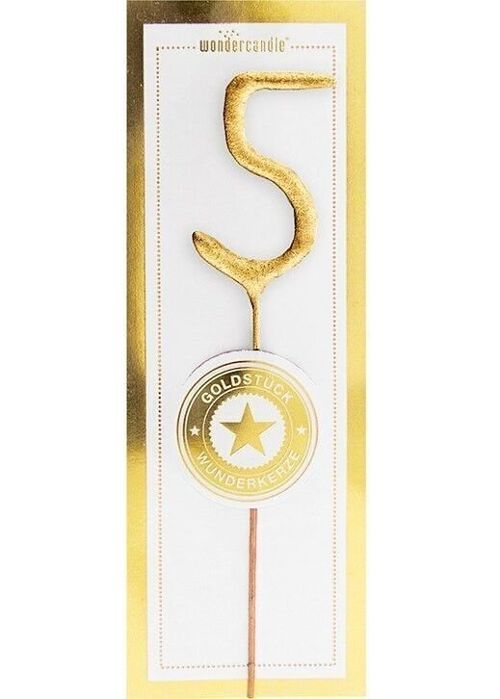 5 mini gold weiß Goldstück Wondercandle® mini