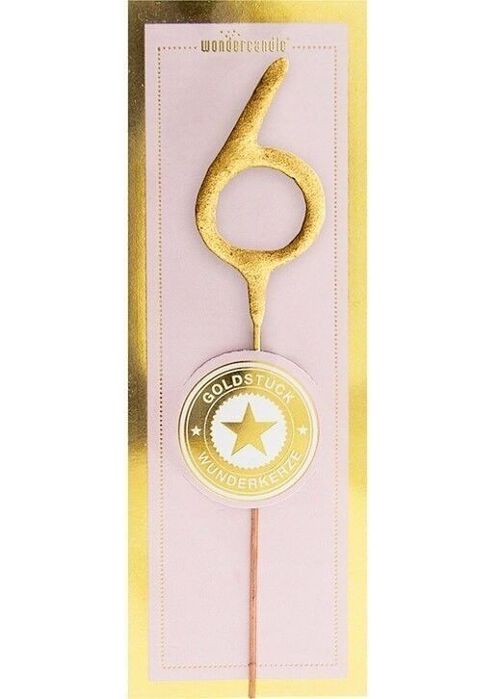 6 mini gold rosa Goldstück Wondercandle® mini