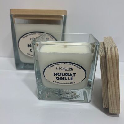 SCENTED CANDLE 100% VEGETABLE SOYA WAX - 6X6 80 G GRILLED NOUGAT