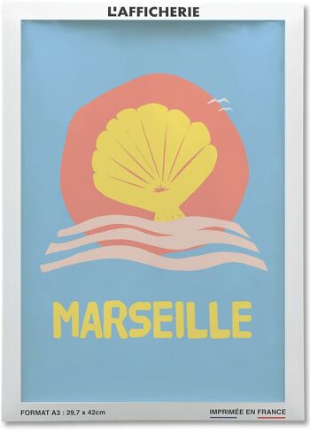 Affiche minimaliste de la ville de  Marseille 2