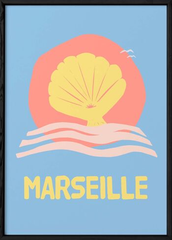 Affiche minimaliste de la ville de  Marseille 3