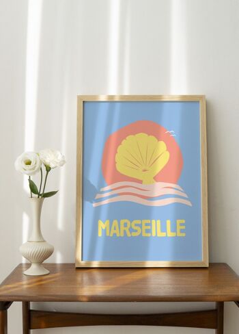 Affiche minimaliste de la ville de  Marseille 4