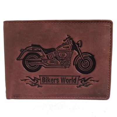 Earth Biker Motorcycle Wallet (Brown)