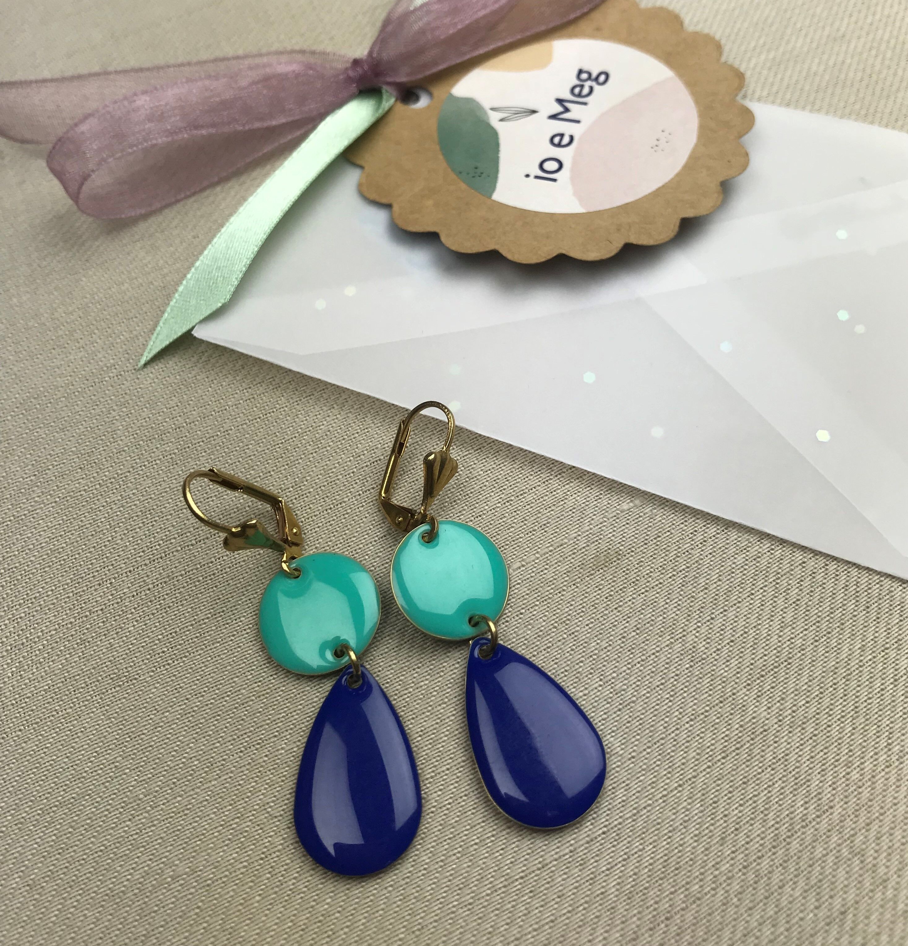 orecchini moon drops blu royal