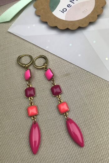 Boucles d'oreilles Rainbow Drops Coral Mix 2