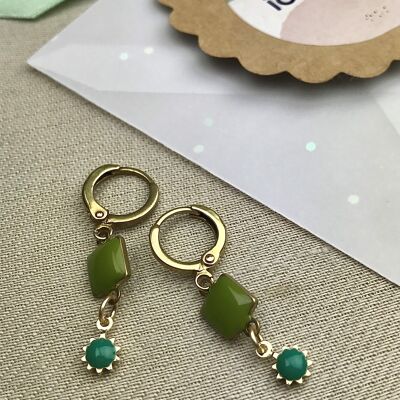 mini-mini drops olive earrings